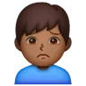Man Frowning: Medium-Dark Skin Tone Emoji 🙍🏾‍♂️ image - Samsung style