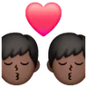 Kiss: Man, Man, Dark Skin Tone Emoji 👨🏿‍❤️‍💋‍👨🏿 image - Samsung style