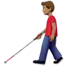 Man With White Cane: Medium Skin Tone Emoji 👨🏽‍🦯 image - Apple style