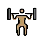 Man Lifting Weights: Medium Skin Tone Emoji 🏋🏽‍♂️ image - OpenMoji style