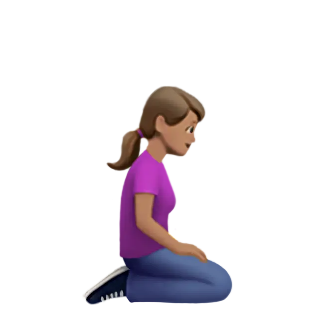 Woman Kneeling Facing Right: Medium Skin Tone