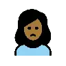 Woman Frowning: Medium-Dark Skin Tone Emoji 🙍🏾‍♀️ image - OpenMoji style