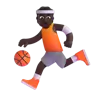 Person Bouncing Ball: Dark Skin Tone Emoji ⛹🏿 image - Microsoft 3D Fluent style