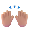 Raising Hands: Medium-Light Skin Tone Emoji 🙌🏼 image - Microsoft 3D Fluent style