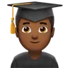 Man Student: Medium-Dark Skin Tone Emoji 👨🏾‍🎓 image - Apple style