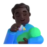 Man Feeding Baby: Dark Skin Tone Emoji 👨🏿‍🍼 image - Microsoft 3D Fluent style