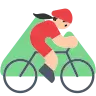 Woman Mountain Biking: Light Skin Tone Emoji 🚵🏻‍♀️ image - Tossface style