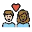 Couple With Heart: Woman, Man, Light Skin Tone, Medium-Dark Skin Tone