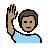 Man Raising Hand: Medium Skin Tone