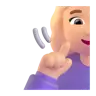 Deaf Woman: Medium-Light Skin Tone Emoji 🧏🏼‍♀️ image - Microsoft 3D Fluent style