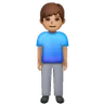 Man Standing: Medium Skin Tone Emoji 🧍🏽‍♂️ image - Samsung style