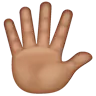 Hand With Fingers Splayed: Medium Skin Tone Emoji 🖐🏽 image - WhatsApp style