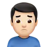Man Frowning: Light Skin Tone Emoji 🙍🏻‍♂️ image - Apple style