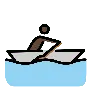 Man Rowing Boat: Dark Skin Tone Emoji 🚣🏿‍♂️ image - OpenMoji style