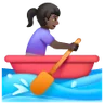 Woman Rowing Boat: Dark Skin Tone Emoji 🚣🏿‍♀️ image - Samsung style