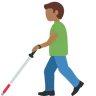Man With White Cane: Medium-Dark Skin Tone Emoji 👨🏾‍🦯 image - Twitter / X (Twemoji) style