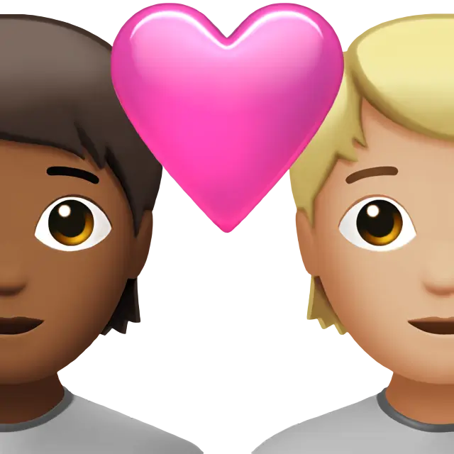 Couple With Heart: Person, Person, Medium-Dark Skin Tone, Medium-Light Skin Tone