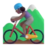 Woman Mountain Biking: Medium-Dark Skin Tone Emoji 🚵🏾‍♀️ image - Microsoft 3D Fluent style
