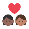 Kiss: Person, Person, Medium-Dark Skin Tone, Medium Skin Tone Emoji 🧑🏾‍❤️‍💋‍🧑🏽 image - Tossface style