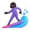 Woman Surfing: Dark Skin Tone Emoji 🏄🏿‍♀️ image - Microsoft 3D Fluent style