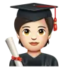 Student: Light Skin Tone Emoji 🧑🏻‍🎓 image - WhatsApp style