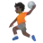 Person Playing Handball: Dark Skin Tone