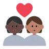 Couple With Heart: Person, Person, Dark Skin Tone, Medium Skin Tone Emoji 🧑🏿‍❤️‍🧑🏽 image - Tossface style