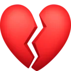 Broken Heart Emoji 💔 image - Facebook Meta style