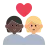 Couple With Heart: Person, Person, Dark Skin Tone, Medium-Light Skin Tone