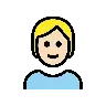 Person: Light Skin Tone, Blond Hair Emoji 👱🏻 image - OpenMoji style