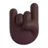 Sign Of The Horns: Dark Skin Tone Emoji 🤘🏿 image - Microsoft 3D Fluent style