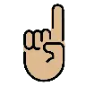 Index Pointing Up: Medium-Light Skin Tone Emoji ☝🏼 image - OpenMoji style