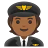 Pilot: Medium-Dark Skin Tone Emoji 🧑🏾‍✈️ image - Google Noto Color style
