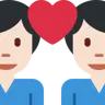 Couple With Heart: Man, Man, Light Skin Tone Emoji 👨🏻‍❤️‍👨🏻 image - Twitter / X (Twemoji) style