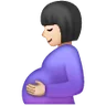 Pregnant Woman: Light Skin Tone Emoji 🤰🏻 image - Samsung style