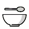ชามด้วยช้อน Emoji 🥣 image - OpenMoji style