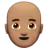 Man: Medium Skin Tone, Bald