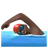 Man Swimming: Dark Skin Tone