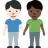 Men Holding Hands: Light Skin Tone, Dark Skin Tone
