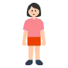 Woman Standing: Light Skin Tone Emoji 🧍🏻‍♀️ image - Tossface style