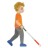 Person With White Cane Facing Right: Medium-Light Skin Tone