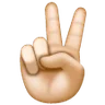 Victory Hand: Light Skin Tone Emoji ✌🏻 image - Samsung style