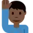 Man Raising Hand: Dark Skin Tone