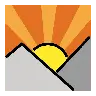 山の日の出 Emoji 🌄 image - OpenMoji style