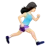 Woman Running Facing Right: Light Skin Tone