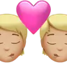 Kiss: Medium-Light Skin Tone Emoji 💏🏼 image - Apple style