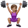 Woman Lifting Weights: Medium Skin Tone Emoji 🏋🏽‍♀️ image - WhatsApp style