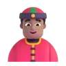 Person With Skullcap: Medium Skin Tone Emoji 👲🏽 image - Microsoft 3D Fluent style
