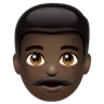 Man: Dark Skin Tone Emoji 👨🏿 image - WhatsApp style