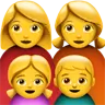 Family: Woman, Woman, Girl, Boy Emoji 👩‍👩‍👧‍👦 image - Apple style